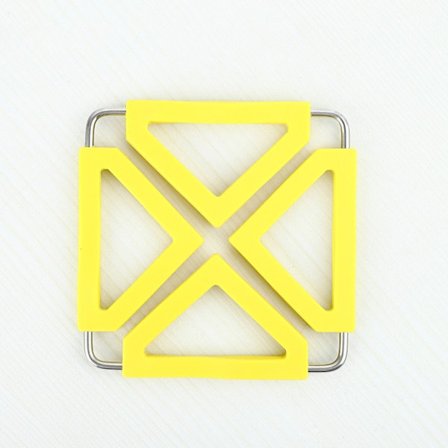 3 stk gule silikon rustfritt stål utvidbar gryteunderlag, varmeputer for hjemmekjøkken varmebestandig, non-stick for bordplate, skålmatter tallerken