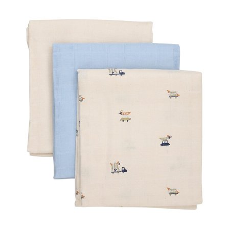 Pippi Stofble Muslin Cloth 3-pak Celestial Blue, Børn & Forældre, Bleer, Stofbleer
