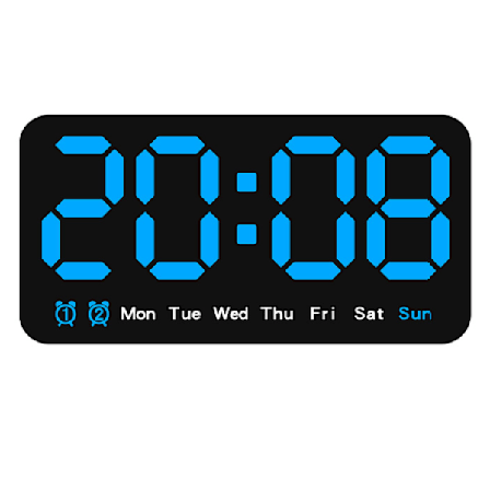 Digital Vægur, LED Digital Ur, 12/24 Timer, Store Tal, Lille Lydløs, Blå