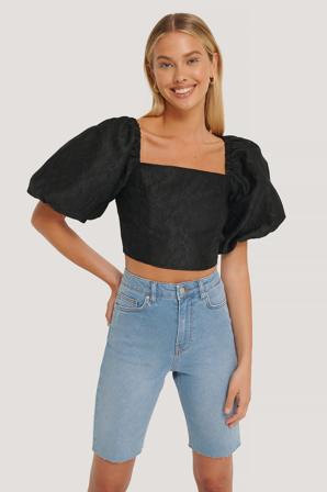 Misslisibell x NA-KD Short Long En Jean - Shorts en jean - Bleu - EU 36