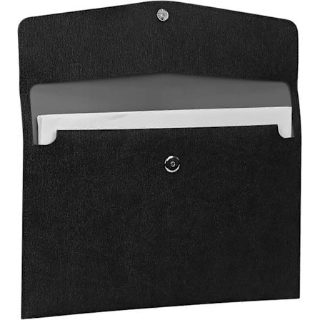 A4 Dokumentmapp, PU Läder A4 Ficka Kuvertmapp Plånböcker Plast Dokument Expanderande Filorganisatör Portfölj Förvaringsväska Svart