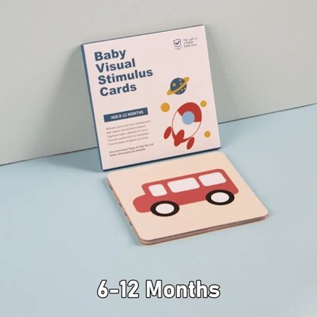 1 Sæt høj kontrast babykort 6-12 MÅNEDER