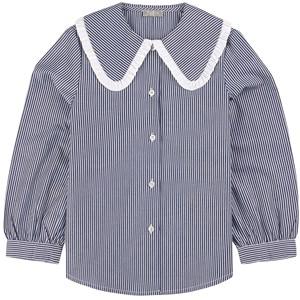 Il Gufo Navy Striped Blouse 4 Years - Tops - 4 years - Navy
