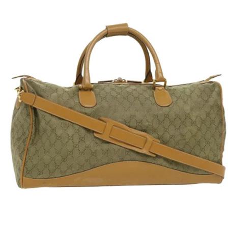 Gucci Vintage, Pre-owned Canvas travel-bags Bruin, Dames, Maat:ONE Size,leer