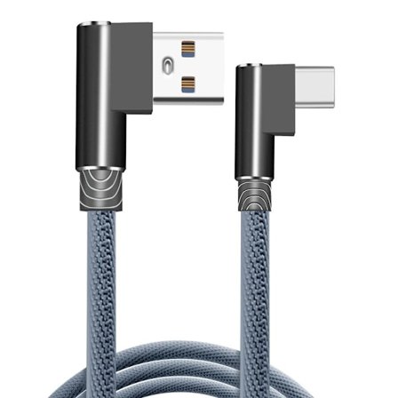 Supererbjudande till lågt pris! Vinklad 90 graders laddningskabel USB a till USB c / iPhone Light (Type-C) grå (Type-C) grå-Glad