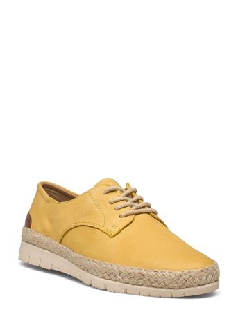 Woms Lace-Up Nauhakengät Matalapohjaiset Kengät Keltainen Tamaris