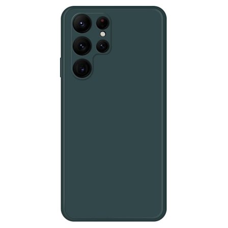 Viistetty pudotuksenesto kumipäällysteinen kansi Samsung Galaxy S22 Ultra - Mustanvihreä