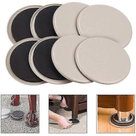 Gjenbrukbare møbelglidere for tunge møbler - Glidere for flere overflater - Møbelbeveger for tregulv, flytt møblene dine enkelt