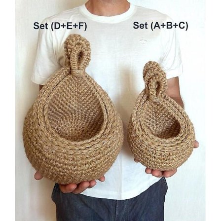 3 stk Hengekurv Vegg Hengekurv Frukt og Grønnsakskurv Oppbevaring Kjøkkenarrangør