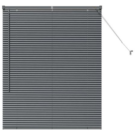 Moderna venetianska persienner - vidaXL - Mörkgrå - Aluminium - 100x130 cm - Matt finish - Utomhusmontering