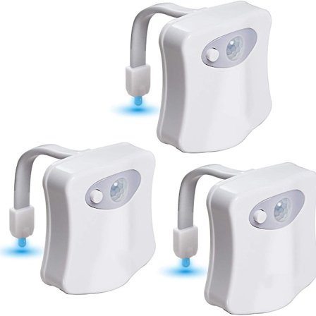 3-pakks toalett nattlys sensor PIR bevegelsessensor fargeskiftende belysning KLB