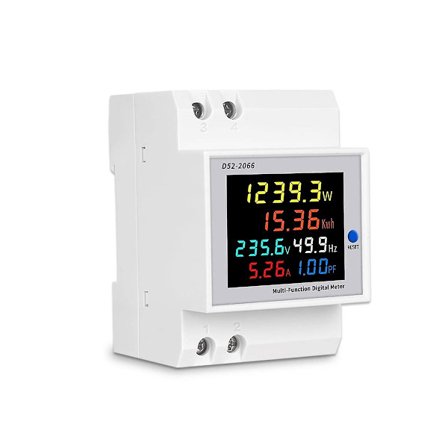 Digital Enfasig AC 40-300V 100A DIN-skena 6-i-1 Voltmeter Amperemeter Watt KWh Frekvens Mätare 110