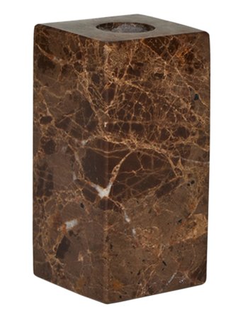 OYOY Living Design Savi Square Marble Candleholder - High - Brown - H10CM