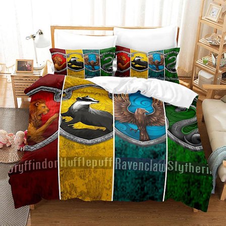 3D Digitaltryck Hogwarts Hemtextil Sängkläder Trestegs Set HL8 180*200cm -ZHENV(180*200cm)