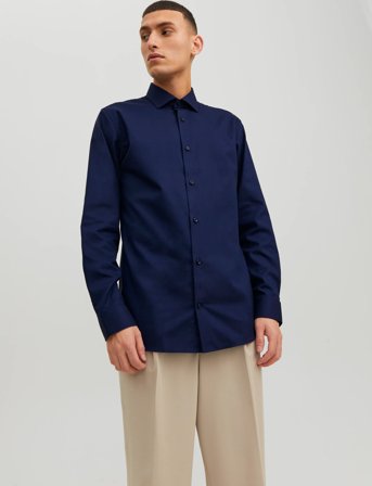 Jack & Jones Jprblaparker Shirt L/S Noos - Navy - L