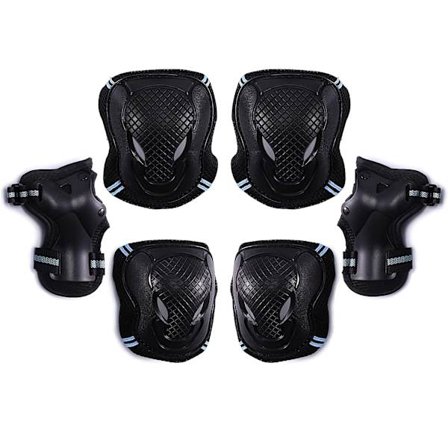 Beskyttelsesutstyrsett - 6 i 1 Voksne Tenåringer Barn Kne Albuebeskyttere W