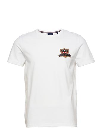 D1. Gant Banner Shield Ss T-Shirt T-shirts Short-sleeved Hvit GANT