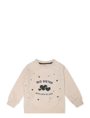 Finley Big Sister Sweatshirt Tops Sweat-shirts & Hoodies Sweat-shirts Beige That's Mine