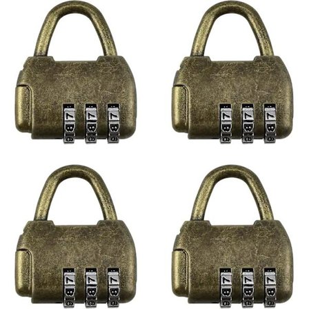 4 stk Retro Sink Alloy Kombinasjonshengelås Med Digital Kode Lommebokform, 28*43,5mm