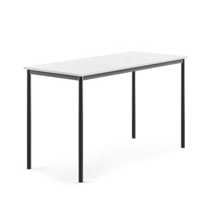 Desk SONITUS, 1600x700x900 mm, white high pressure laminate, anthracite