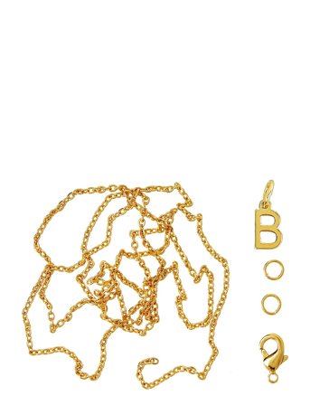 Me & My Box Letter B Gp With O-Ring Chain And Clasp - Gold - ONE SIZE
