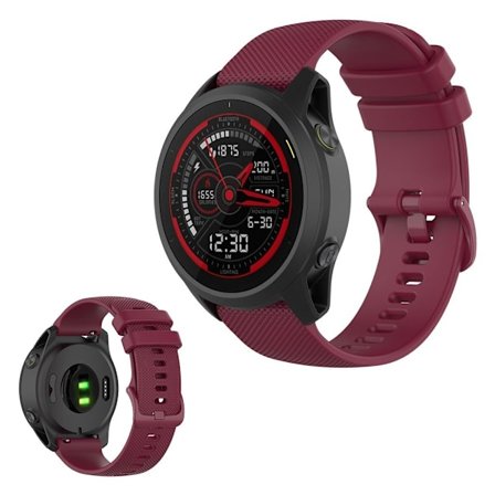 Garmin Forerunner 745 grid silikon klockarmband - vinröd
