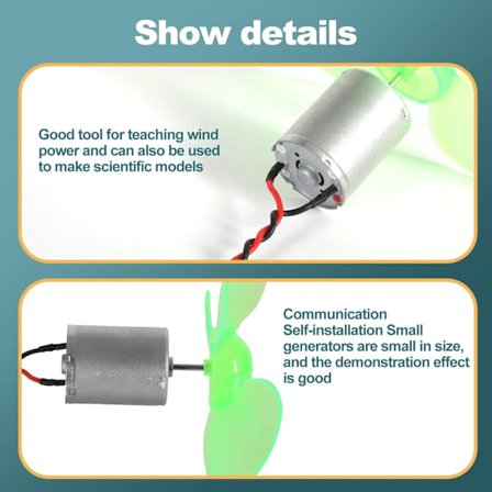 Vindkraftverk, 90mm Vindturbin Generator Kit, Vertikal Vindturbin, DIY-Kit med Fläkt 0.01V-24V