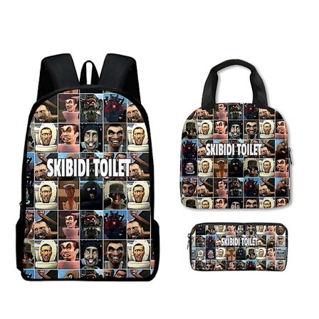 Ny Game Skibidi Toiletskolepose Eller Skuldertaske Eller Pennepose Eller Tredelt Rygsæk Til Studerende
