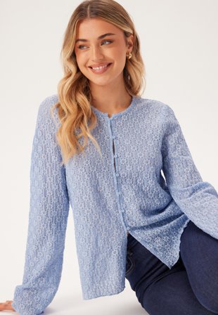 Happy Holly Trumpet Sleeve Lace Cardigan Klær
