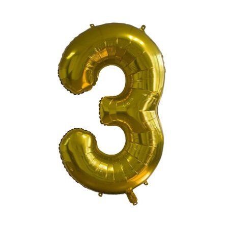 Design House 95 Folieballong guld - 3 Partytillbehör Unisex 86
