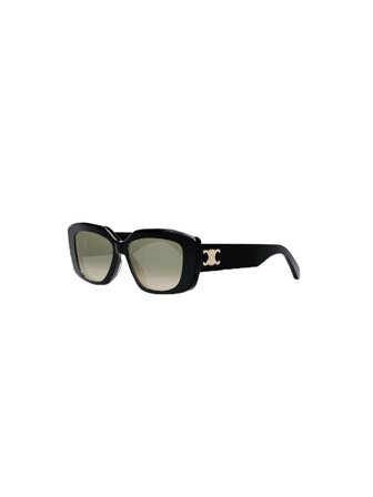 Celine Women's Sunglasses with a frame made of acetate in black and lenses made of plastic in brown