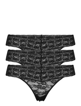 Brief Thong Low Lacey 3 Pack Black Lindex