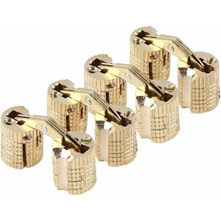 Osat Messinki Piilotettu Sylinterisaranat Näkymätön Kuparisaranat Huonekalusaranoita DIY Puuoveen Korurasia Kulta, 180° Avautumiskulma