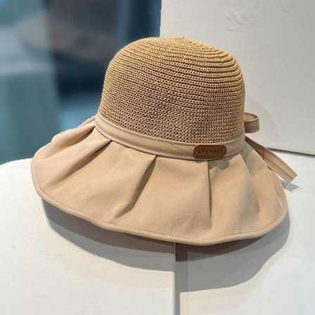Kvinnor Bucket Hat Big Bred Brätte Beach Sun Hats KHAKI