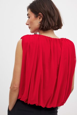 NA-KD Haut en maille à épaules marquées - - Rouge - M