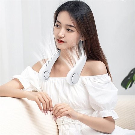 Bærbar og kølende halsventilator