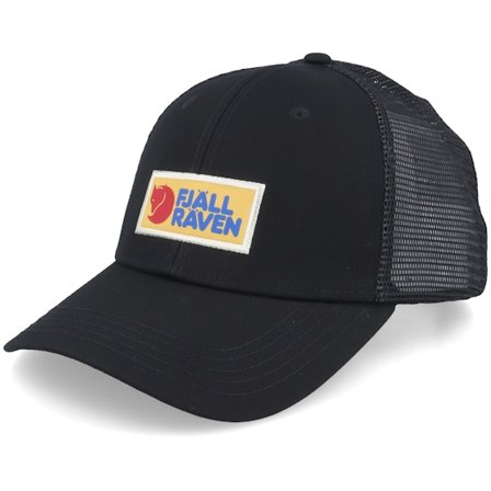 Fjällräven - Černá trucker Kšiltovka - Vardag Långtradarkeps Black Trucker @ Hatstore