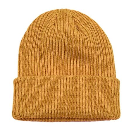 Miesten klassinen lämmin talvihattu akryylineule käänteillä Beanie Hat Curcuma