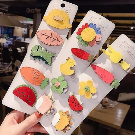 WABJTAM Söpöt hiuspidikkeet, hiuspidikkeet lapsille, 15 kappaleen napsautettavat hiuspidikkeet tytöille, liukumattomat metalliset napsautettavat 