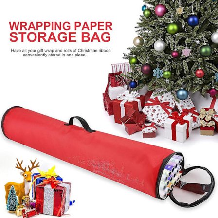 Joululahjapaperin säilytyspussi, pitkä ja järjestelmällinen