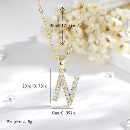 26 Bogstav Halskæde Guld Halskæde Kvinde DIY Vedhæng Med Diamant Kravebenskæde