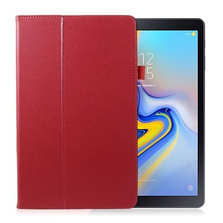Samsung Galaxy Tab A 10.5 beskyttelses deksel av syntetisk skinn - rød