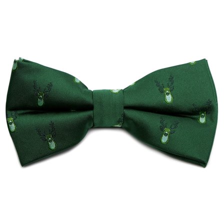 Nœud papillon vert à motifs de rennes de Noël pour hommes - Noeuds papillon pré-noués