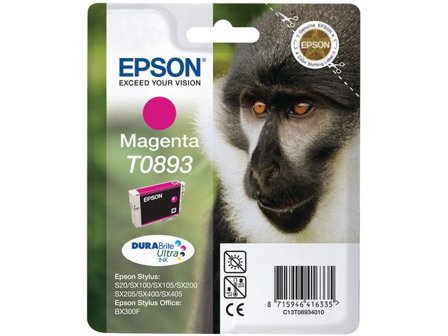 Epson Bläckpatron T0893, C13T08934010, Monkey, DURABrite Ultra-bläck, magenta, singelförpackning - Lyreco - Toner och bläck - Bläckpatroner - 