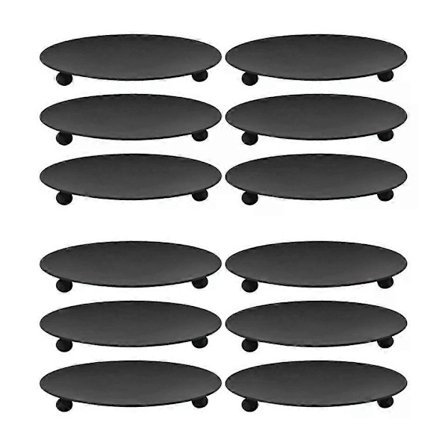 Ljusstake i järn, 12 st Retro Dekorativ Ljusstake med Kreativ Bricka för Bröllop