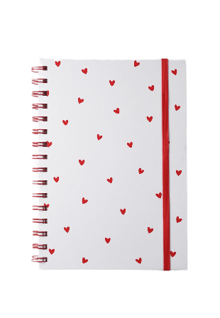 Åhléns Home Linjerad anteckningsbok VALENTINE A5 Block & anteckningsböcker Vit ONESIZE