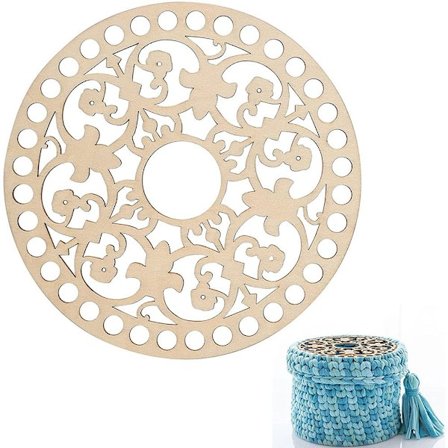 2st/ set Naturlig träkorg botten ihålig virkad korg