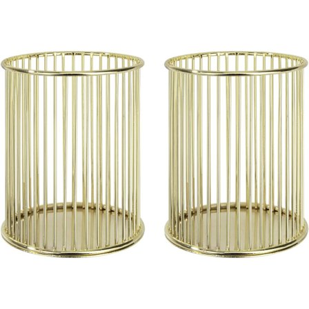 Pieces (Gull), metallpennholder, blyantpotte, multifunksjonell hul pennblyantholder, skrivesaker, oppbevaringsorganisator, beholder for hjem, skole, 