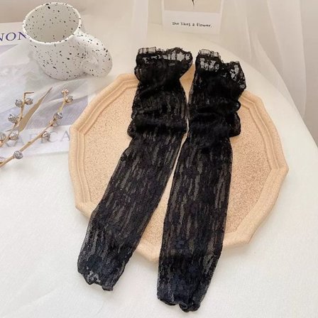 2 par Solbeskyttelse Arm Sleeve Fingerløse Handsker SORT