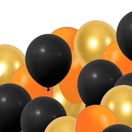 Balloons Halloween Orange Gold Black - Unique and spooky party decorations for Halloween theme 27-pack